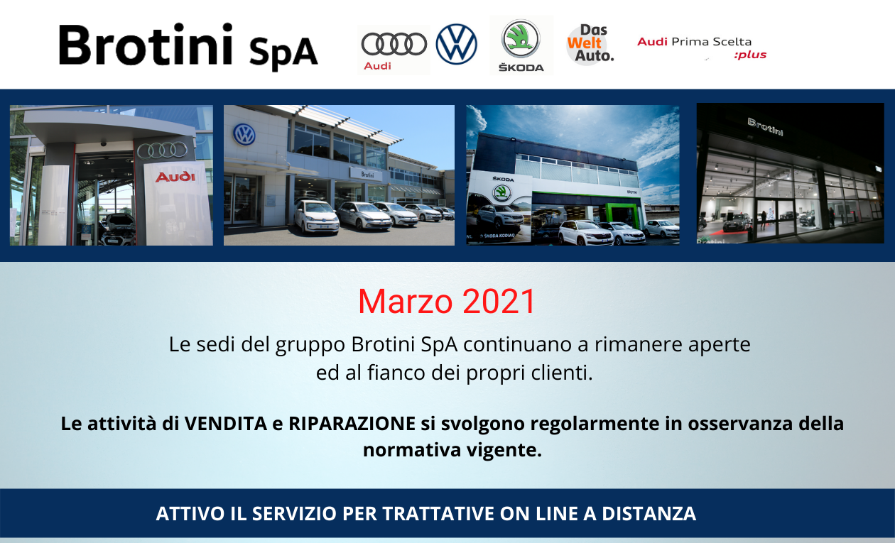 Le Attività Di Vendita E Riparazione Presso Le Sedi Del Gruppo Brotini Si Svolgono Regolarmente In Osservanza Della Normativa Vigente